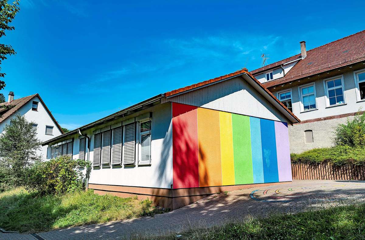 Der Pavillon wird von der Grundschule als Mehrzweckraum genutzt. Foto: Fritsch
