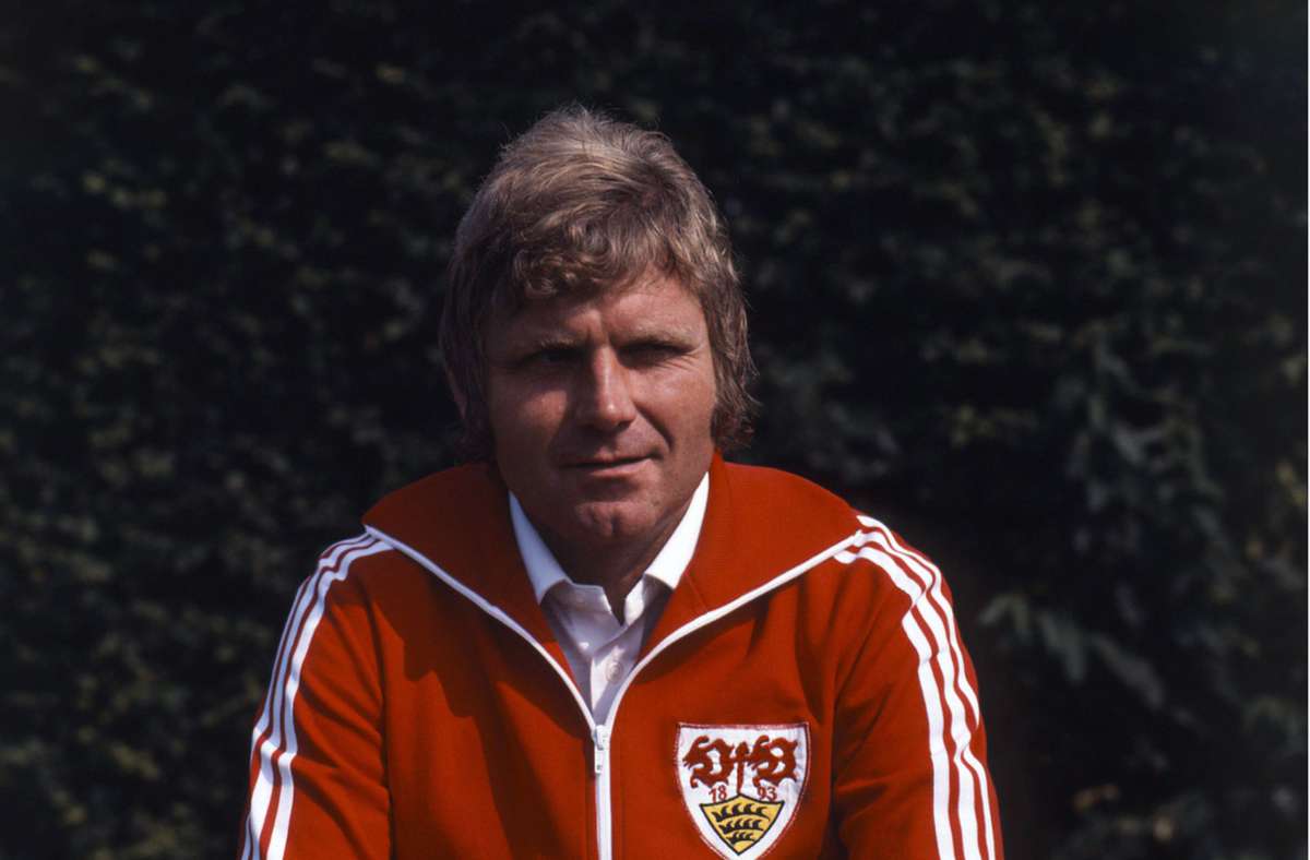 Jürgen Sundermann (*1940, † 2022) als Trainer des VfB Stuttgart in der Saison 1978/79 Foto: Baumann