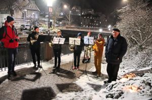 Ein Hornquartett der Musikschule eröffnet die Einweihung. Foto: Stadt Schramberg