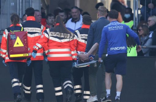 Arminia Bielefelds Mittelfeldspieler Fabian Kunze wurde am Kopf verletzt. Foto: dpa/Friso Gentsch