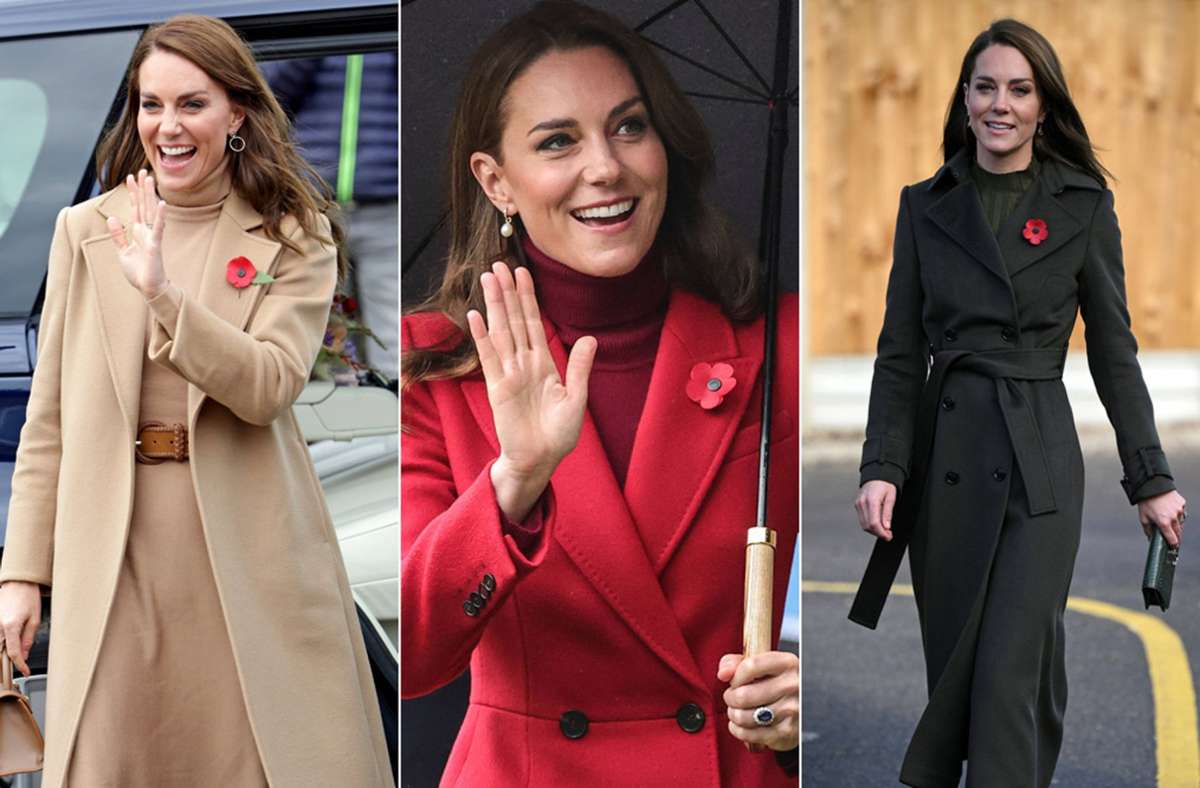 Prinzessin Kate in drei Ton-in-Ton-Outfits. Foto: Imago/Starface/News Images/i Images