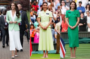 Grün steht der Prinzessin von Wales – und passt perfekt auf den Rasen von Wimbledon. Foto: Imago/i-Images/UPI Photo/Shutterstock