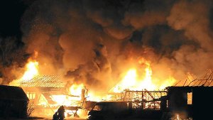 Großbrand in ehemaliger Stielfabrik