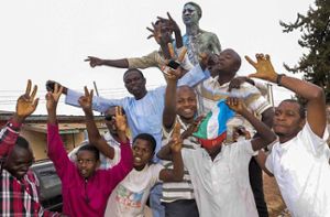 Anhänger von Buhari feiern den Sieg ihres Kandidaten. Foto: dpa