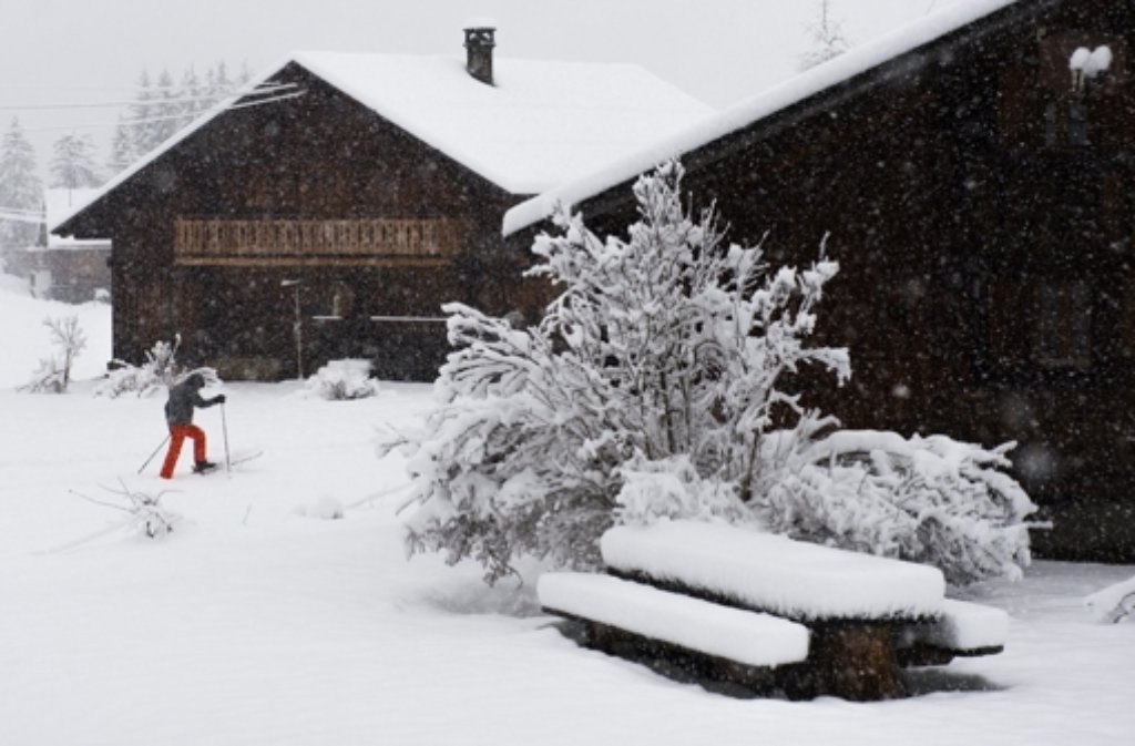 Heftiger Schneefall in der Schweiz.