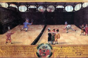 Tübinger Studenten um 1598 beim Tennis Foto: Wikipedia/gemeinfrei