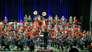 Das Orchester unter der Leitung von Nicholas Reed überzeugte das zahlreich im Parktheater erschienene Publikum in allen Belangen. Foto: Baublies