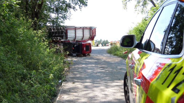 Radlader-Fahrer bei Unfall nahe Bioenergie Sulz schwer verletzt