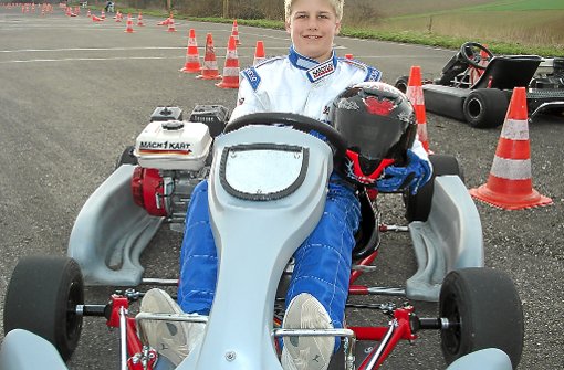 Nico Unterwerner (12) aus Göttelfingen ist im Kartsport der Clubmeister des ADAC-Ortsclubs Ergenzingen und trainiert schon wieder eifrig für die neue Saison. Foto: Ranft Foto: Schwarzwälder-Bote