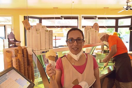 Von Carmela Romano gibt’s ab Montag eine Kugel Eis gratis für LZ-Leser, wenn sie den entsprechenden Coupon mitbringen. Foto: Köhler