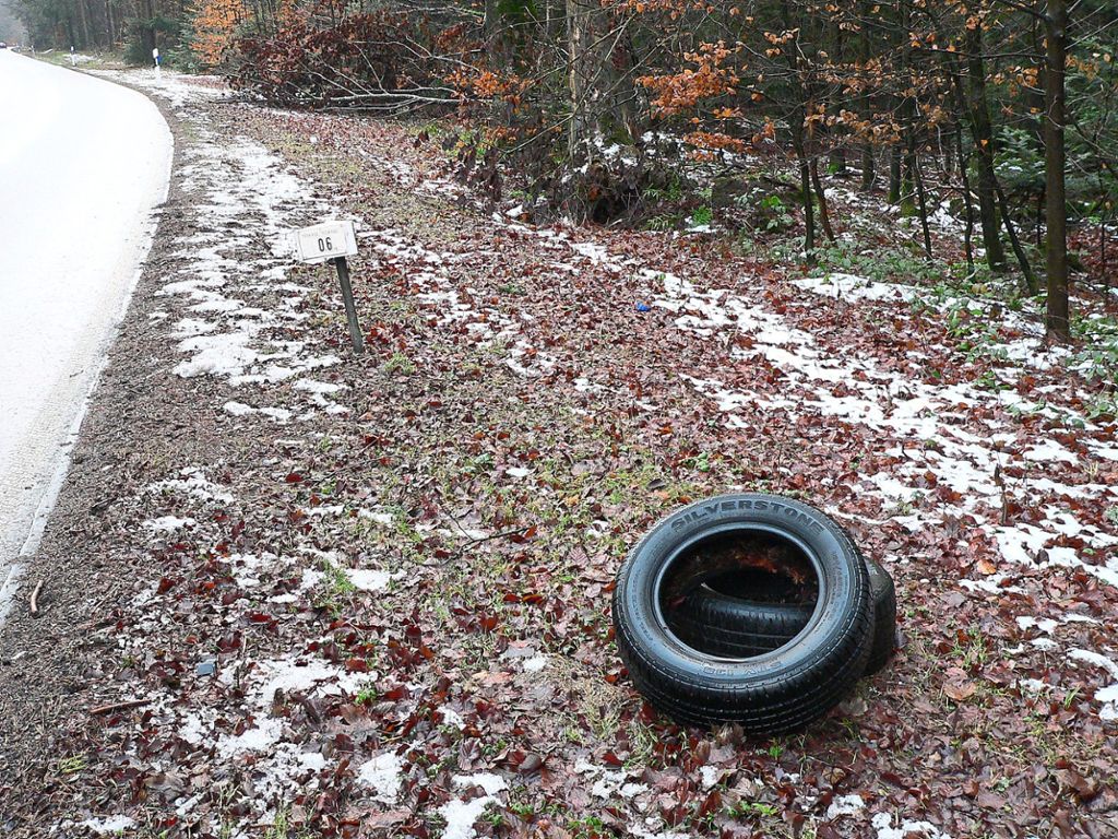Diese zwei Reifen verschandeln die Landschaft.