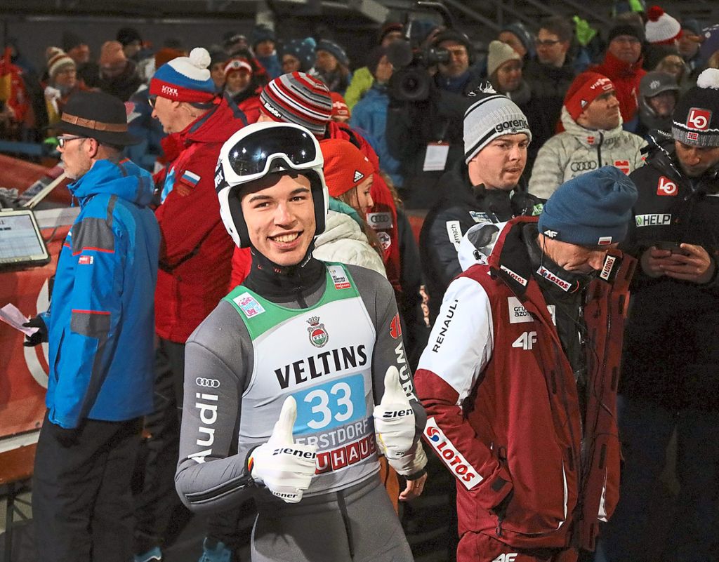 Luca Roth ist mit seinem Auftritt bei der Vierschanzentournee riesig zufrieden. Foto: Eibner