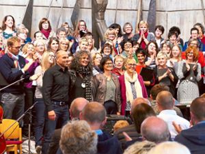 Das Projektorchester von voice & brass beim Abschlusskonzert in der Versöhnungskirche Heumaden. Foto: Tröger Foto: Schwarzwälder Bote