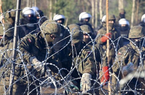 Polnische Soldaten sichern die Grenzen. Foto: dpa/Leonid Shcheglov