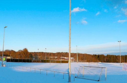Der Trainingsplatz des TSV Harthausen wird für 40 000 Euro mit einer neuen Flutlichtanlage ausgestattet. Quelle: Unbekannt