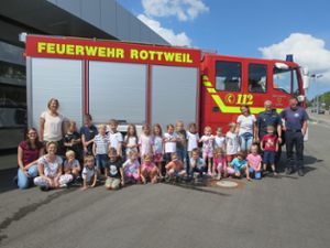 Der Kindergarten Charlottenhöhe  besucht die  neue Feuerwache. Foto: Kindergarten Foto: Schwarzwälder Bote