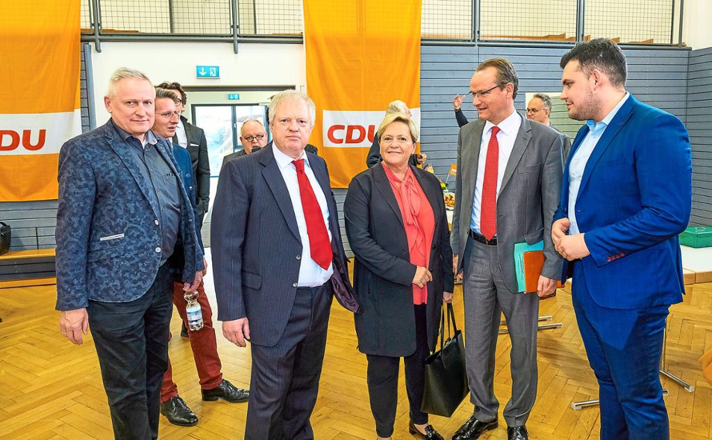 Thomas Blenke (von links), Matthias Iser, Ministerin Eisenmann, Gunther Krichbaum und  Philipp Dörflinger.  Fotos: Fritsch Foto: Schwarzwälder Bote