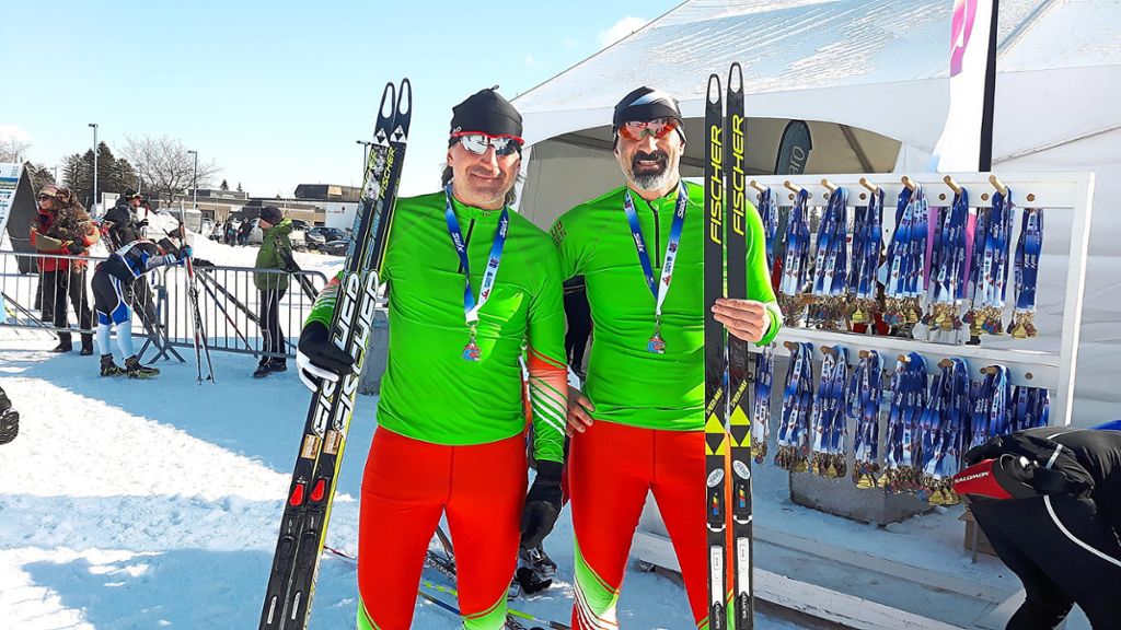 Zeigten tolle Leistungen beim Gatineau Loppet Skimarathon in Kanada: Jürgen (links) und Thomas Huber.  Foto: Simon Foto: Schwarzwälder Bote