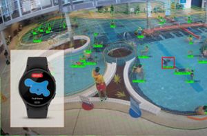 Droht ein Badegast zu ertrinken, senden die KI-Kameras einen Alarm auf spezielle Armbanduhren der Bademeister. Foto: Lynxight/Stadtwerke Freudenstadt