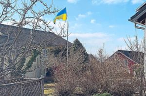 Die Unterstützung und Hilfsbereitschaft hinsichtlich der Ukraine-Krise ist auch in Aichhalden groß. Hier weht die ukrainische Fahne an einem Wohnhaus auf der Güntershöhe. Foto: Wegner