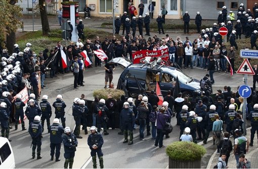 2000 Polizisten waren am 12. Oktober in Göppingen im Einsatz. Foto: dpa