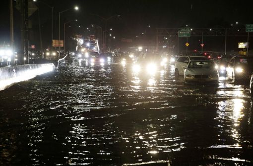 In New York sorgt der Rekordregen für Überschwemmungen. Foto: imago images/UPI Photo/JOHN ANGELILLO