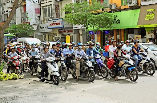 Bis zu 14 Millionen Zweiräder gibt es in Ho-Chi-Minh und sorgen dort regelmäßig für verstopfte Straßen. Foto:  