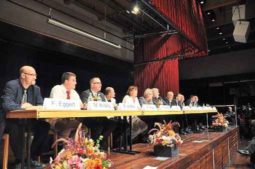 Die  Kandidaten für die Bürgermeisterwahl in Wolfach haben sich den Fragen des Publikums gestellt. Fotos: Adler Foto: Schwarzwälder-Bote