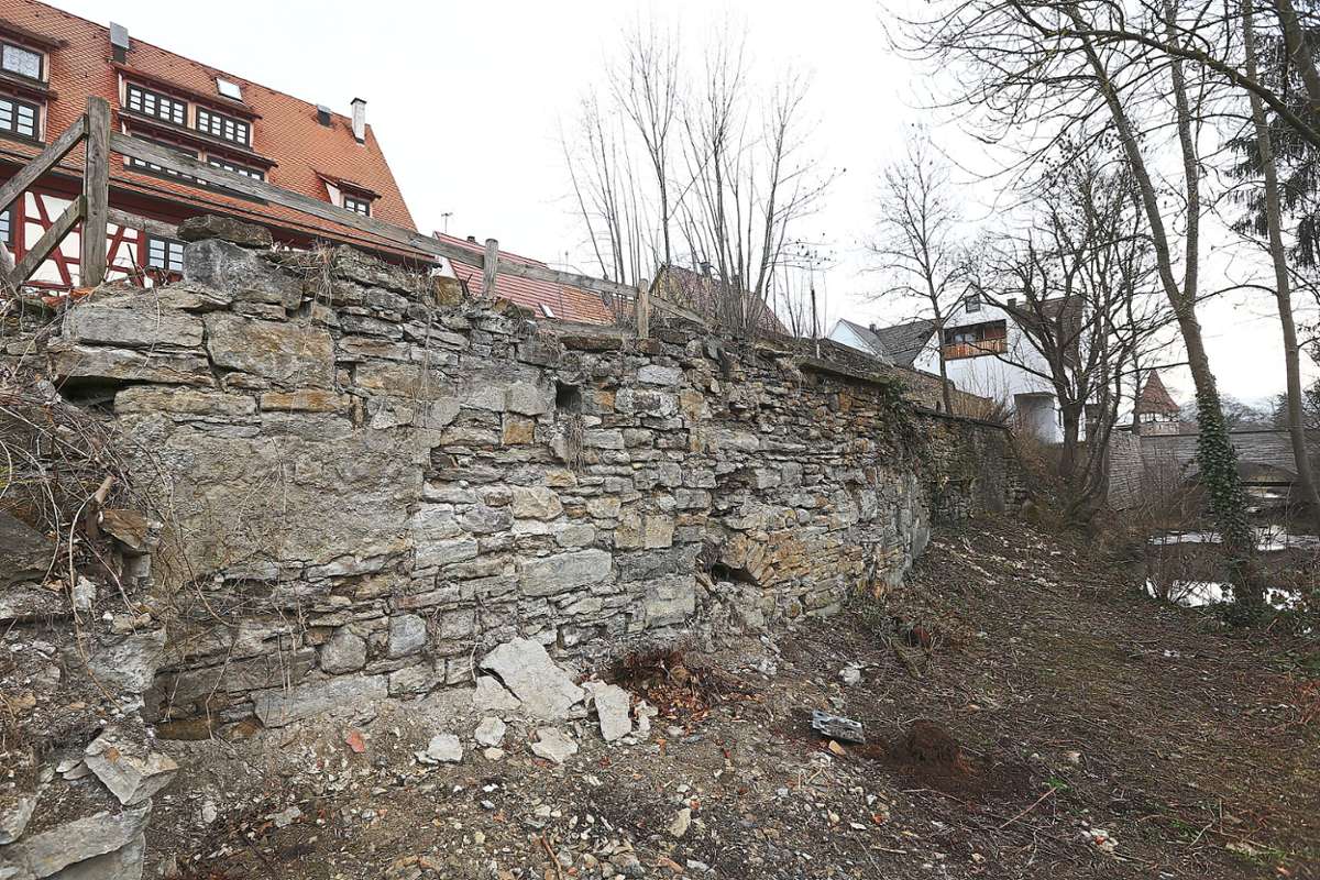 Die östlich an den Rappenturm angrenzende Stadtmauer soll im Ganzen stabilisiert und repariert werden. Foto: Maier