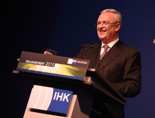 VW-Konzernchef Martin Winterkorn spricht beim IHK-Neujahrstreff über die Zukunft.  Foto: Kienzler