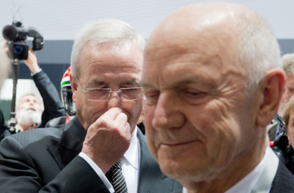 VW-Aufsichtsratschef Ferdinand Piëch (rechts) und Vorstandschef Martin Winterkorn. Foto: dpa