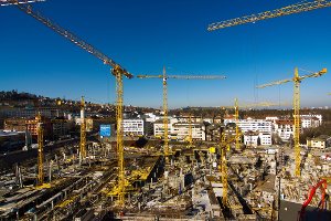 Das neue Stadtquartier im Europaviertel in Stuttgart wächst: Klicken Sie sich durch die Baustellenbilder des Milaneo ... Foto: www.7aktuell.de | Karsten Schmalz