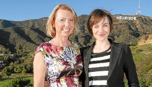 Machen auch vor der bekannten Kulisse Hollywoods eine gute Figur: Daniela Lindner (links) und Christiane Paul.  Foto: Börlind