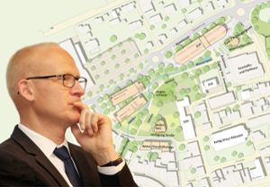 Einen Kompromissvorschlag macht Oberbürgermeister Ralf Broß zur Einwohnerversammlung am 25. Oktober. Foto: Graner/Montage: Holweger