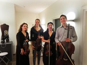 Ein Gastspiel im Lautlinger Schloss hat das Daedalus-Quartett gegeben. Foto: Brandner Foto: Schwarzwälder Bote