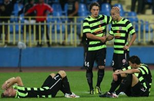 Die Kicker von Mainz 05 blamierten sich in Rumänien. Foto: EPA