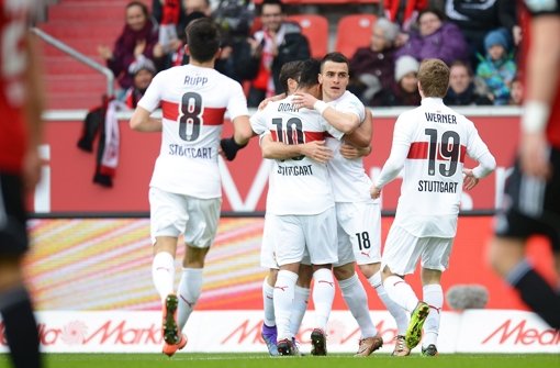 Punktgewinn in Ingolstadt: Der VfB Stuttgart holte   einen 1:3-Rückstand wieder auf Foto: Getty