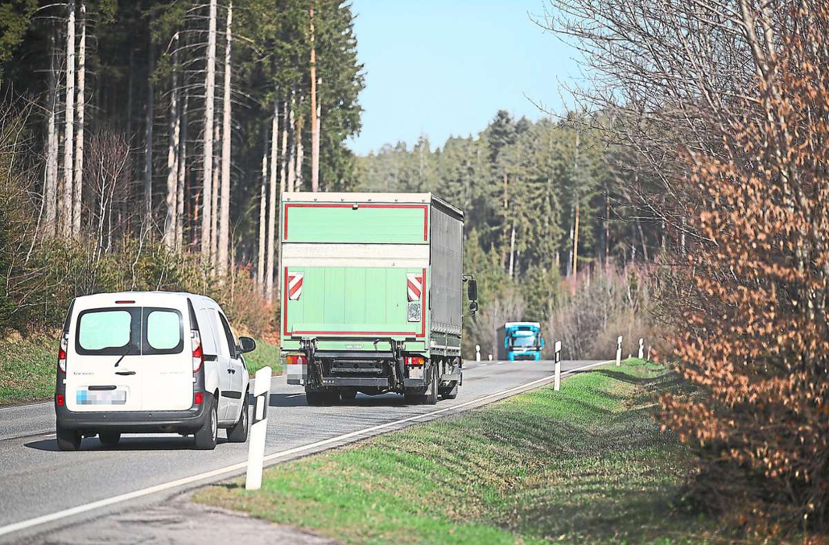 Die B33 – viele Umfrageteilnehmer beschweren sich über Lärm, zu starken Lastwagenverkehr oder wünschen sich mehr Temporeduzierung für eine der wichtigsten Verkehrsachsen im Landkreis. Foto: Eich