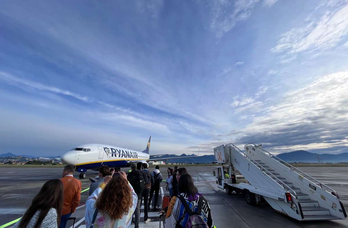 Vom Streik war auch die Billigfluggesellschaft Ryanair betroffen. Foto: dpa/Kathrin Deckart