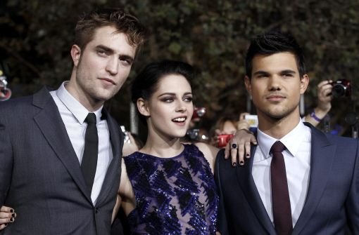 Die Twilight-Stars Robert Pattinson, Kristen Stewart und Taylor Lautner (von links) Foto: AP