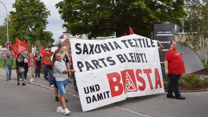 Saxonia-Mitarbeiter demonstrieren gegen Schließung