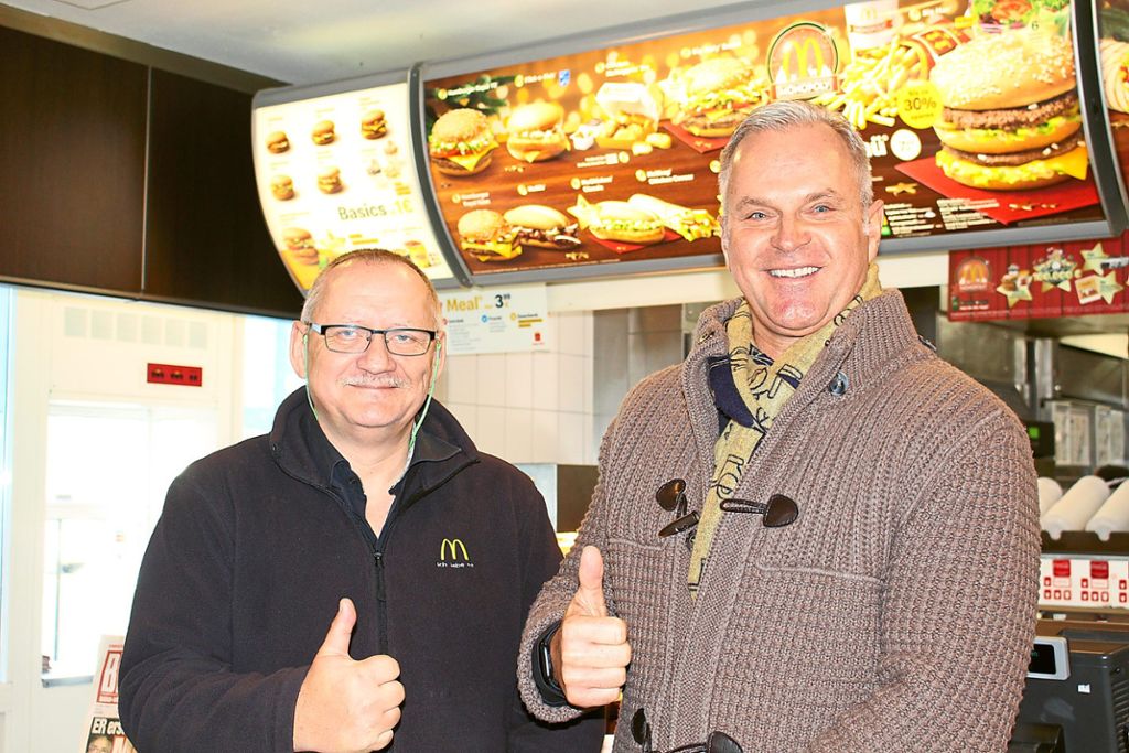 Der Donaueschinger Restaurantleiter Andreas Wutzmann (links) und Jörg Deitlaff, der die drei McDonalds-Filialen im Schwarzwald-Baar-Kreis betreibt. Sie müssen sich derzeit mit bereits abgewickelten Angelegenheiten beschäftigen.