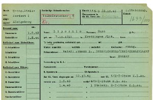 Die Personalakte des ehemaligen Rottenführers Hans Lipschis in Auschwitz-Birkenau. Foto: Archive of the Auschwitz-Birkenau State Museum