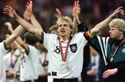 Nach dem Karrierebeginn bei den Stuttgarter Kickers, erreichte Klinsmann im Lauf seiner Karriere Europa- und Weltmeistertitel im Dress der DFB-Auswahl.  Foto: AP