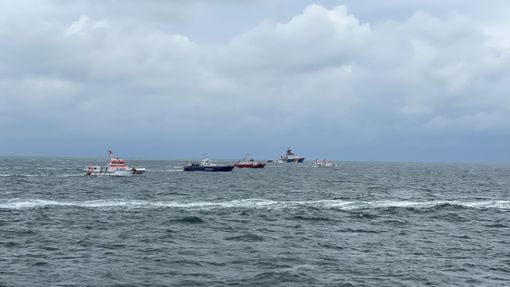 Der Unfall der beiden Frachter ereignete sich rund 22 Kilometer südwestlich von Helgoland. Foto: dpa/Die Seenotretter · DGzRS