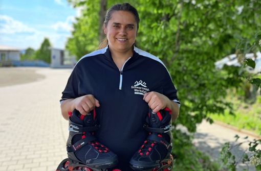 Sarah Matzat ist voller Vorfreude: Vom 17. bis 25. Juni vertritt sie Deutschland bei den Special Olympics Sommerspielen mit dem Rollerskating Team. Foto: Lena Straub