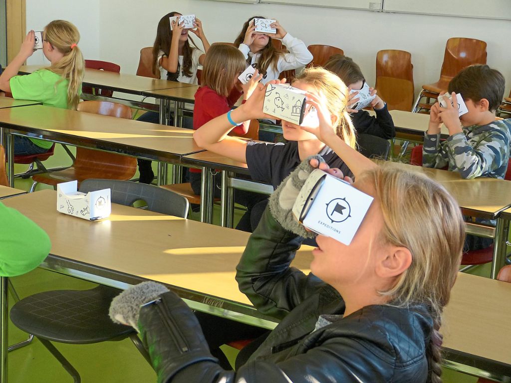 Die Gemeinschaftsschüler tauchten in virtuelle Welten ein.  Foto: GMS Foto: Schwarzwälder Bote