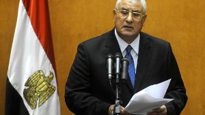 Übergangspräsident Adli Mansur ruft den Notstand aus