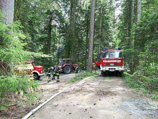 Nur geringen Schaden gab es bei einem gemeldeten Waldbrand im Poppeltal. Foto: Feuerwehr Enzklösterle