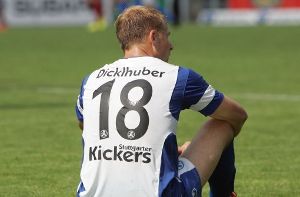 Kevin Dicklhuber von den Stuttgarter Kickers hat sich im Abschlusstraining eine Oberschenkelverhärtung zugezogen. Foto: Archiv